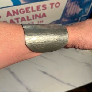 Vintage Hammered Aluminum Cuff Bracelet